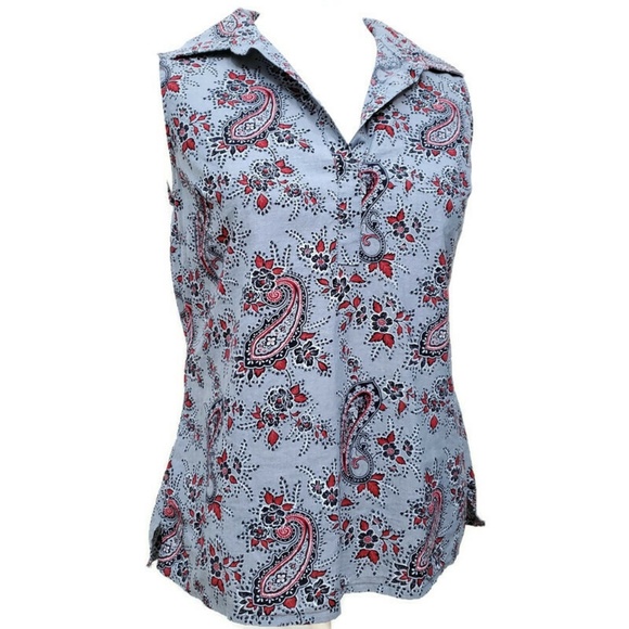 Talbots Tops - Talbots Sleeveless Collared Blouse Petite